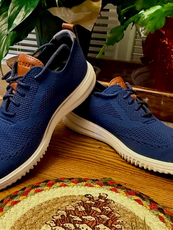 Cole Haan Other - Cole Haan Grand Stretch Knit Wing Tip Oxford Shoes Navy Blue C37369 Sz 10M EUC!